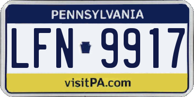 PA license plate LFN9917
