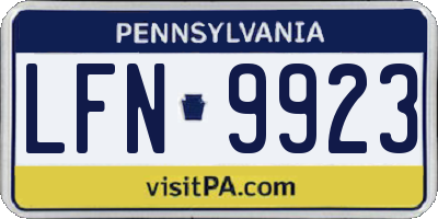 PA license plate LFN9923