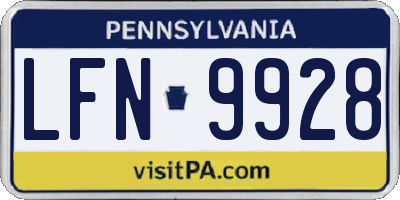 PA license plate LFN9928