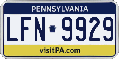 PA license plate LFN9929