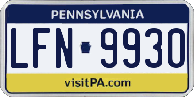 PA license plate LFN9930