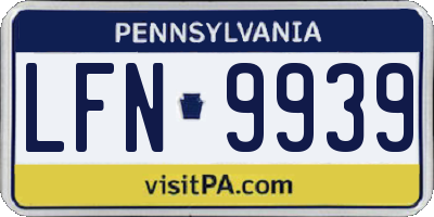 PA license plate LFN9939