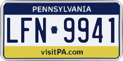 PA license plate LFN9941