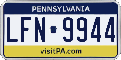 PA license plate LFN9944