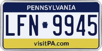 PA license plate LFN9945