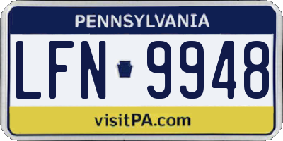 PA license plate LFN9948