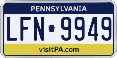 PA license plate LFN9949