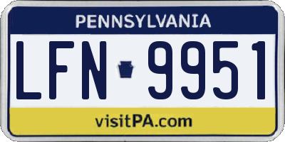 PA license plate LFN9951