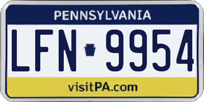 PA license plate LFN9954