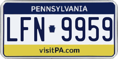 PA license plate LFN9959
