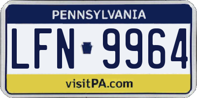PA license plate LFN9964