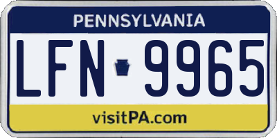PA license plate LFN9965