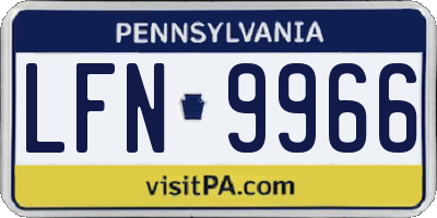 PA license plate LFN9966
