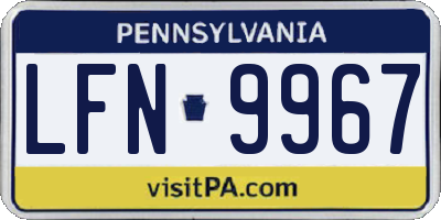 PA license plate LFN9967