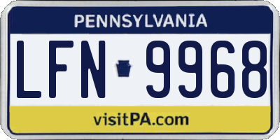 PA license plate LFN9968