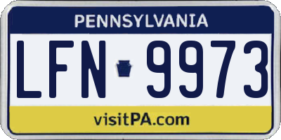 PA license plate LFN9973
