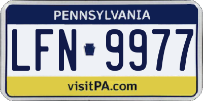 PA license plate LFN9977