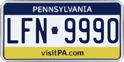 PA license plate LFN9990
