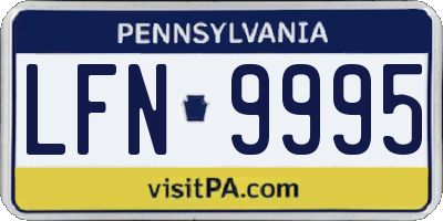 PA license plate LFN9995