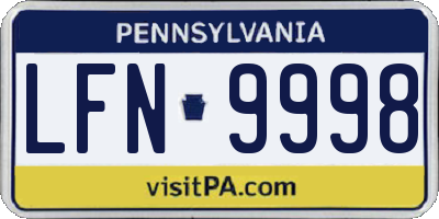 PA license plate LFN9998