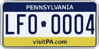 PA license plate LFO0004