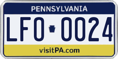 PA license plate LFO0024