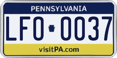 PA license plate LFO0037