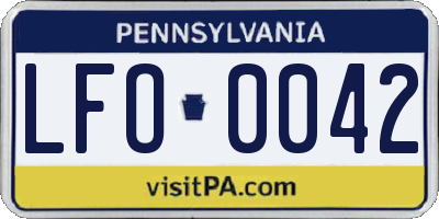 PA license plate LFO0042