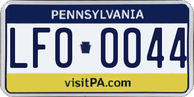 PA license plate LFO0044