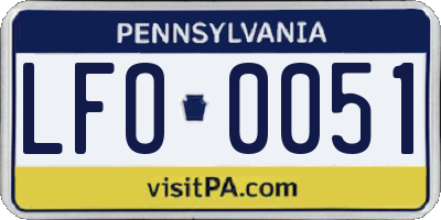 PA license plate LFO0051