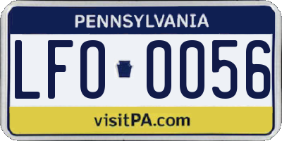 PA license plate LFO0056