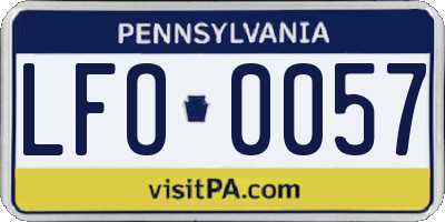 PA license plate LFO0057
