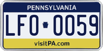 PA license plate LFO0059