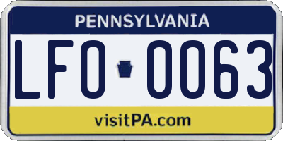 PA license plate LFO0063