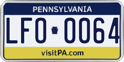 PA license plate LFO0064