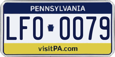 PA license plate LFO0079