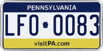 PA license plate LFO0083