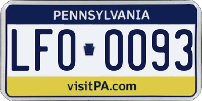 PA license plate LFO0093