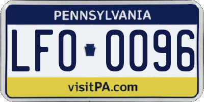 PA license plate LFO0096