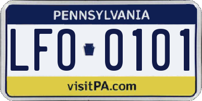 PA license plate LFO0101