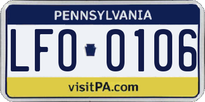 PA license plate LFO0106