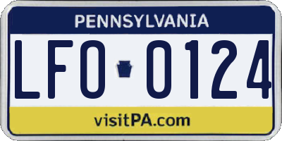 PA license plate LFO0124