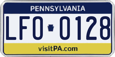PA license plate LFO0128