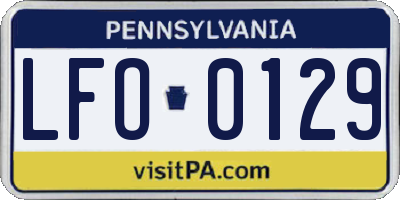PA license plate LFO0129