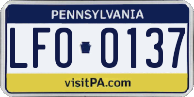 PA license plate LFO0137