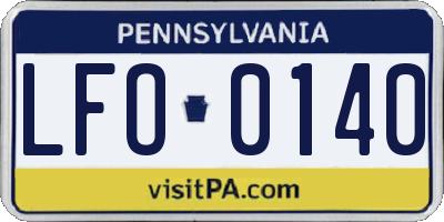 PA license plate LFO0140