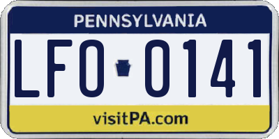 PA license plate LFO0141