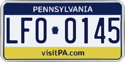 PA license plate LFO0145