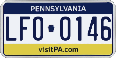 PA license plate LFO0146