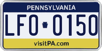 PA license plate LFO0150